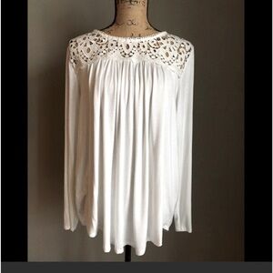 Philosophy blouse with lace. Size Large